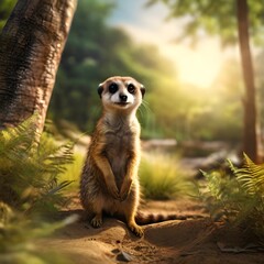 meerkat on a rock generative ai