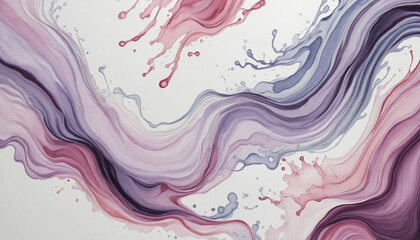 gathering of mulberry and cream abstract watercolor swashes 