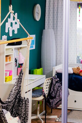 coloured kids room in a bright day 