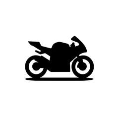 Black silhouette of motorcycle, editable vector SVG, generated with AI