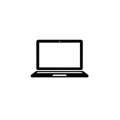 Black silhouette of laptop, editable vector SVG, generated with AI