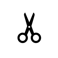 Black silhouette of scissors, editable vector SVG, generated with AI