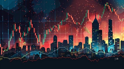 currency exchange chart background image of an exchange trading chart - obrazy, fototapety, plakaty