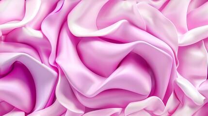 Obraz premium a close up view of a pink and white fabric with a very large amount of ruffles on it.