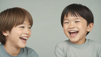 Illustration of two boys laughing in good humor