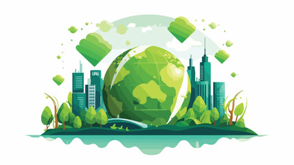Ecology vector icon. Vector illustration. flat vect