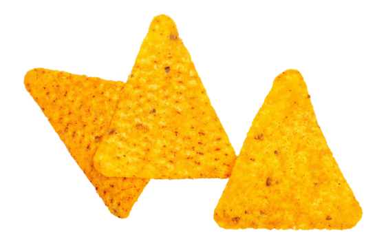 Tortilla chips isolated on white background