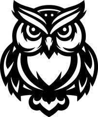 Obraz premium Owl mascot vector logo, owl head logo, nightowl illustration, wild animal