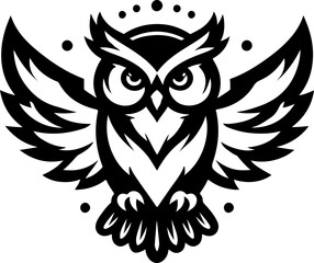 Owl mascot vector logo, owl head logo, nightowl illustration, wild animal