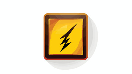 Electric warning sign icon Flat vector flat vector
