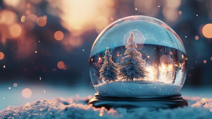 A 3D rendering of an empty snow globe, showcasing the clarity and potential of the glass sphere