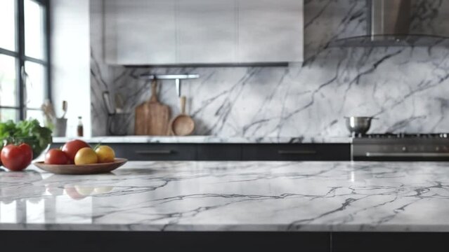 Elevate your product showcases with a stylish kitchen backdrop, highlighted by shifting natural light, a refined marble table, and fashionable botanical displays, all depicted in stunning 4k detail.
