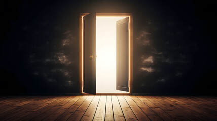 An open door leads to an empty room
