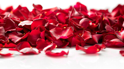 red rose petal isolated on a white background