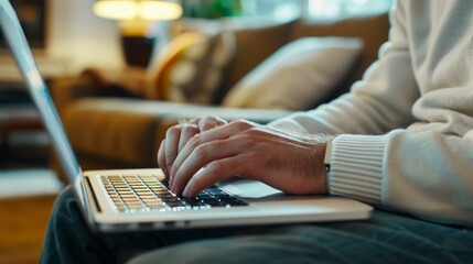 Man typing on a keyboard