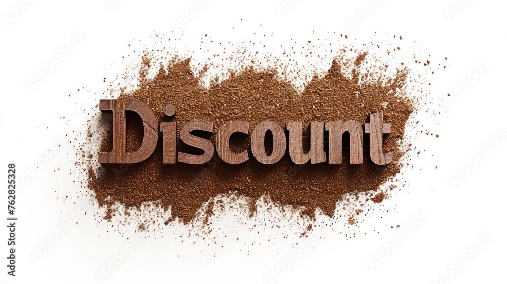 Wall mural The word Discount created in Nutmeg Typography.