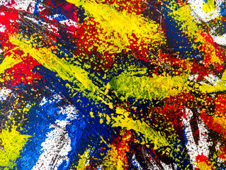 Hand painted abstract artwork. Colorful modern painting. Acrylic painting on canvas. Brush paintrf abstract colorful paint background.