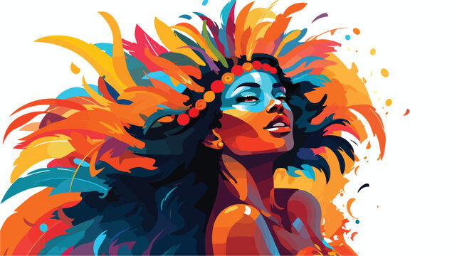 Female carnival dancer icon vector illustration 