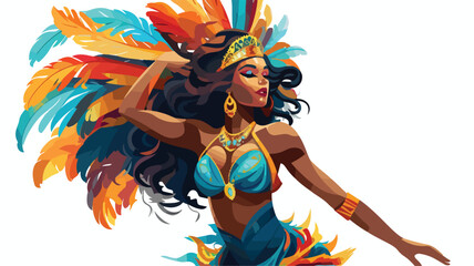 Obraz na płótnie Canvas Female carnival dancer icon vector illustration 