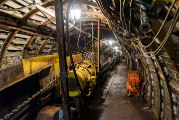 Conveyor in coal mine tunnel