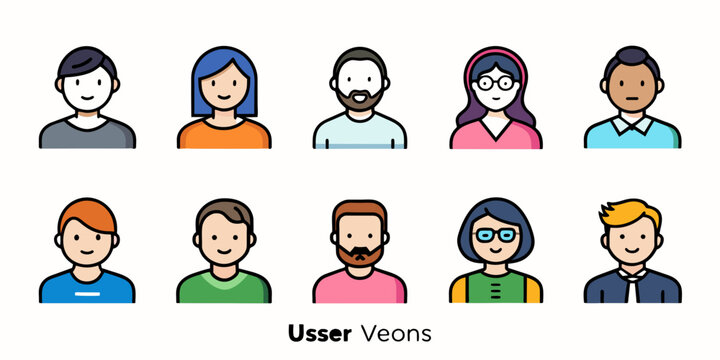 Big set of user avatar. Male and female faces. User pic, face icons for representing person in game, Internet forum, account. Unknown or anonymous person. People avatar profile icons. Flat style