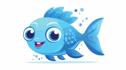 Fish baby cute print. Sweet sea animal. Cool ocean