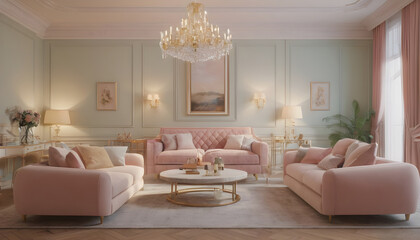 French classic home interior design of modern living room 4