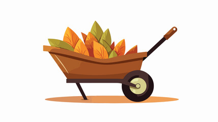 Flat icon. Garden wheelbarrow. Flat vector flat 