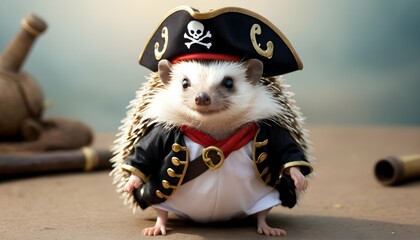 A Hedgehog Dressed As A Pirate Upscaled 2