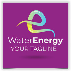 Vector letter e water company logo design template