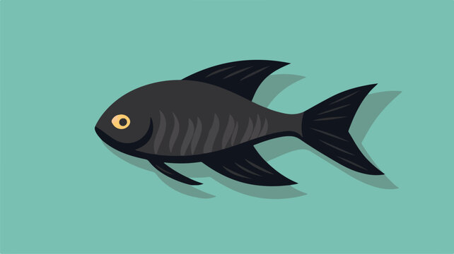 Flat modern design with shadow Icon fish flat vector
