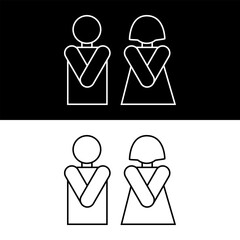 Simple restroom sign male and female silhouette cute minimalist line art