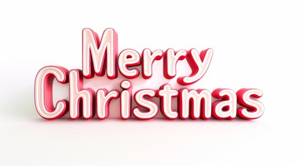 Fototapeta premium Words Merry Christmas created in 3D Typography.