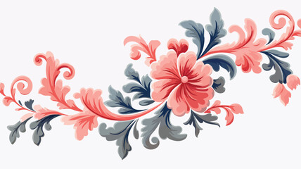 Floral element in baroque style. Decorative curling - obrazy, fototapety, plakaty