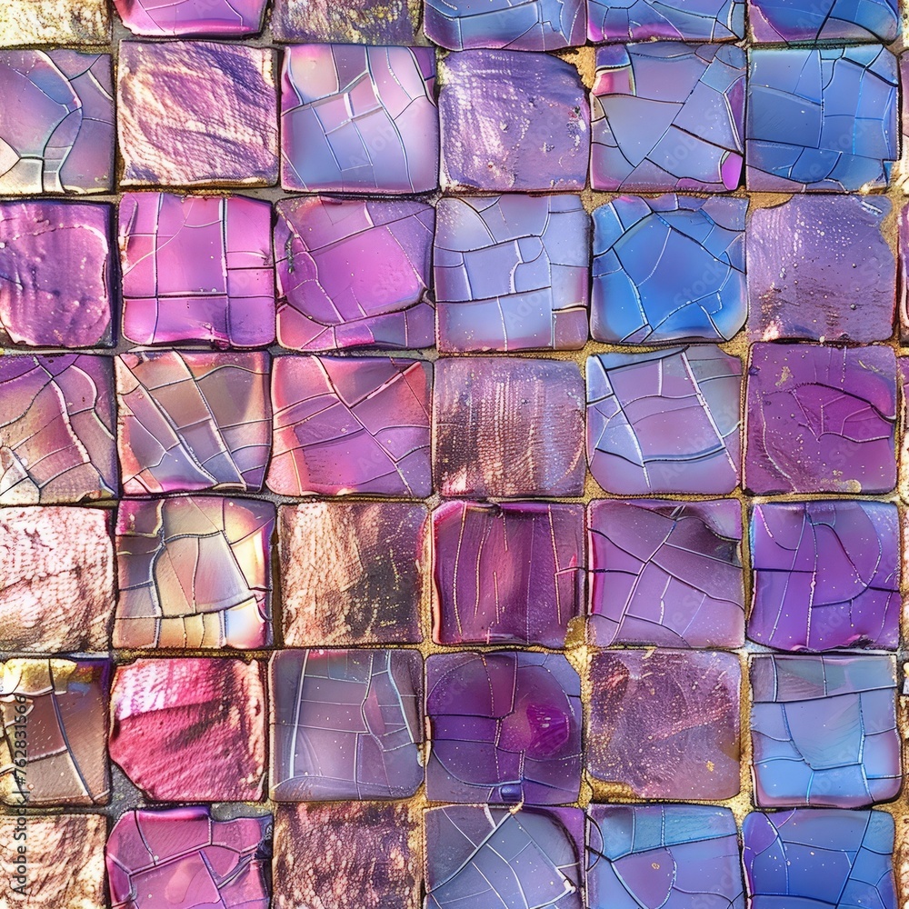 Poster Intricate mosaic tile design , showcasing vivid colors and detailed patterns in a mesmerizing display