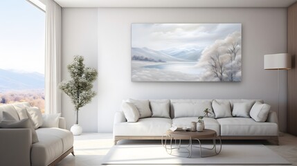 enchanting allure of a pristine white canvas, adorned with delicate textures that evoke a sense of sublime tranquility. Lose yourself in the serene beauty of this captivating landscape.
