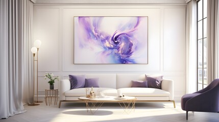 fusion of sapphire and amethyst gradients, swirling together to create a captivating spectacle of color against a canvas of pure white