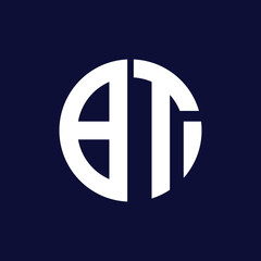 modern bt circle logo design