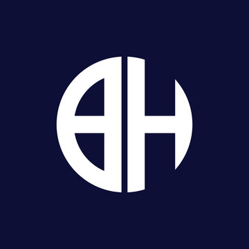 modern bh circle logo design
