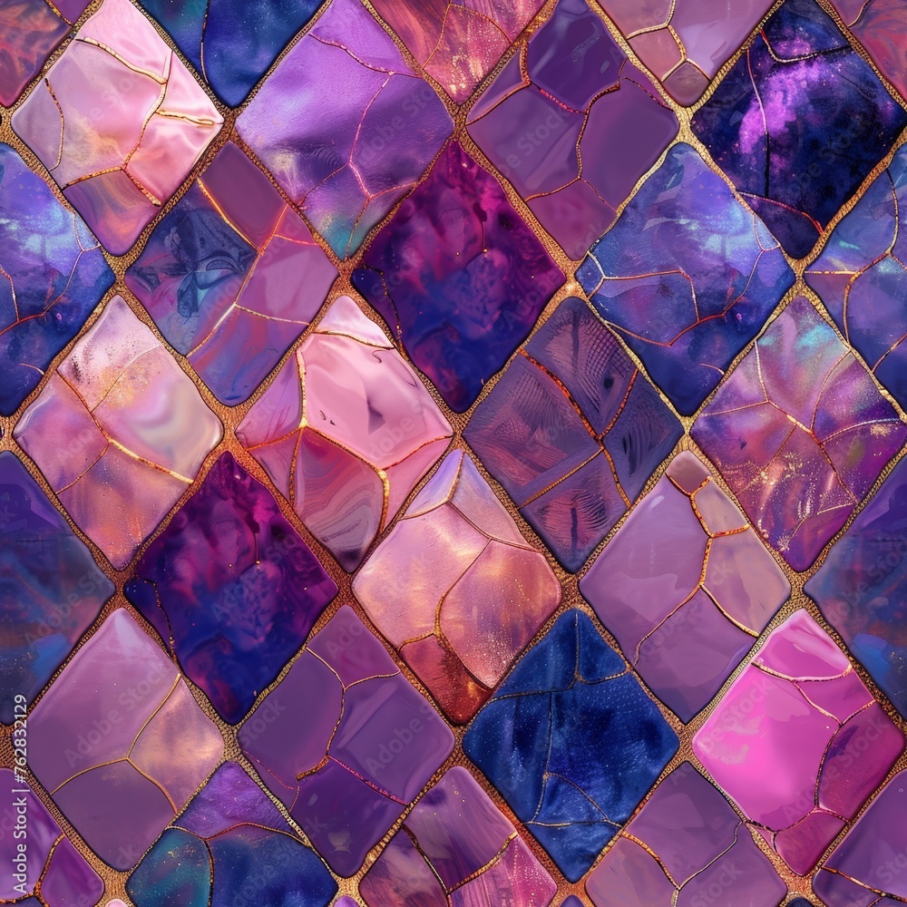Aufkleber A vibrant and intricate mosaic tile wall, showcasing a mesmerizing array of colors, patterns, and textures up close