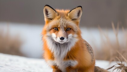 A Fox With Its Fur Fluffed Up In The Cold Upscaled 4