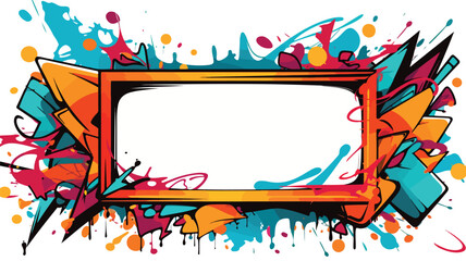 Frame with abstract graffiti arrows. Cartoon teenage