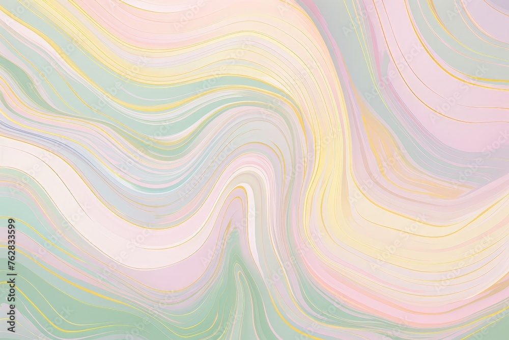 Poster a vibrant abstract painting featuring soft pastel colors blending seamlessly, creating a sense of ca
