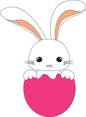 Easter Bunny: PNG image created in Illustrator, can be used in various works.