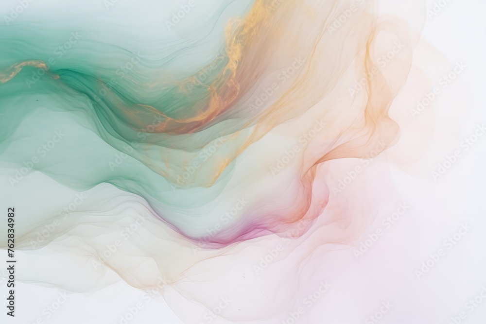 Aufkleber A dreamy abstract background featuring a harmonious blend of white and green hues in soft, gentle patterns reminiscent of a tranquil meadow under moonlight