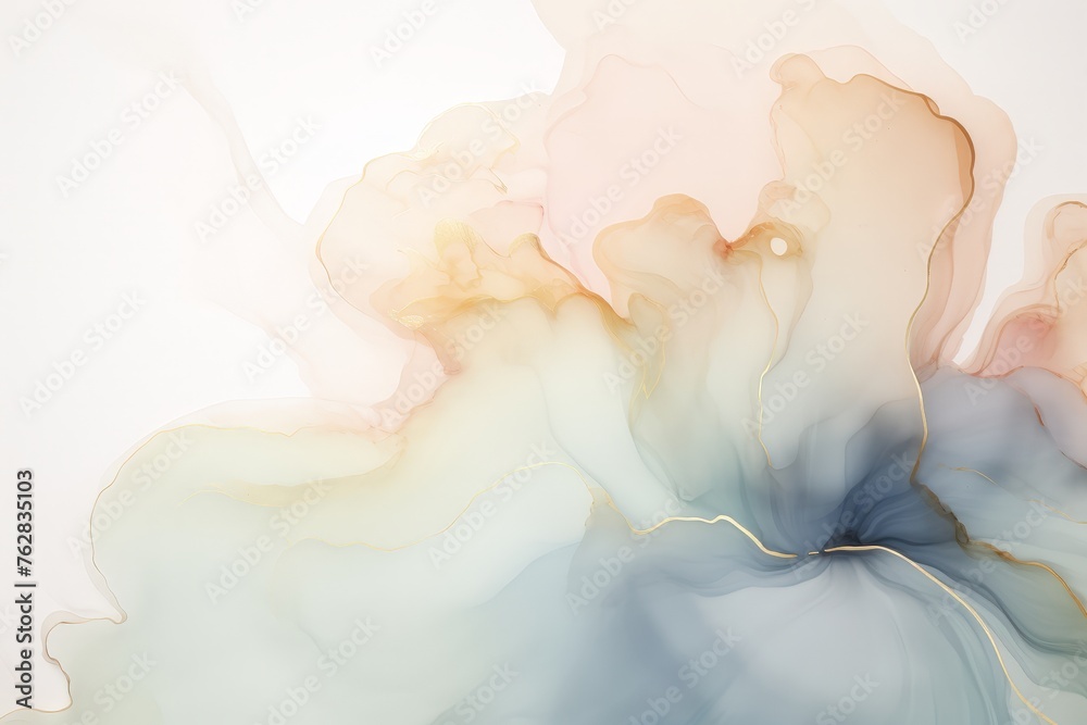 Aufkleber a mesmerizing abstract painting featuring a blend of blue and white colors swirling together to crea