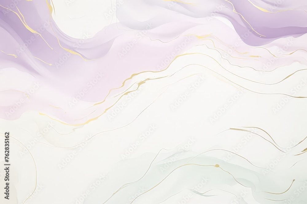 Poster A mesmerizing blend of white and purple hues adorned with intricate golden lines, creating a luxurious and sophisticated atmosphere