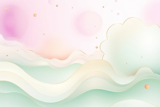 A vibrant background of pink and green swirls with a solitary white cloud floating gracefully through the colorful sky