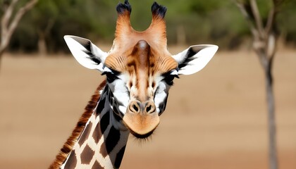 A Giraffe With Its Ears Flattened Back Alarmed Upscaled 5