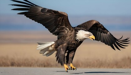An Eagle With Its Wings Outstretched Catching The Upscaled